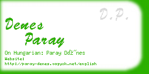 denes paray business card